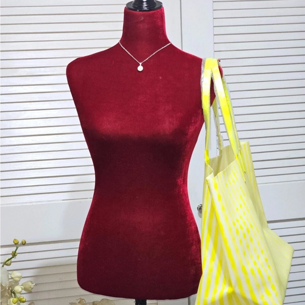 Drunk elephant yellow neon & white striped shopping/beach/ tote bag+coinbag NIP - Picture 3 of 10